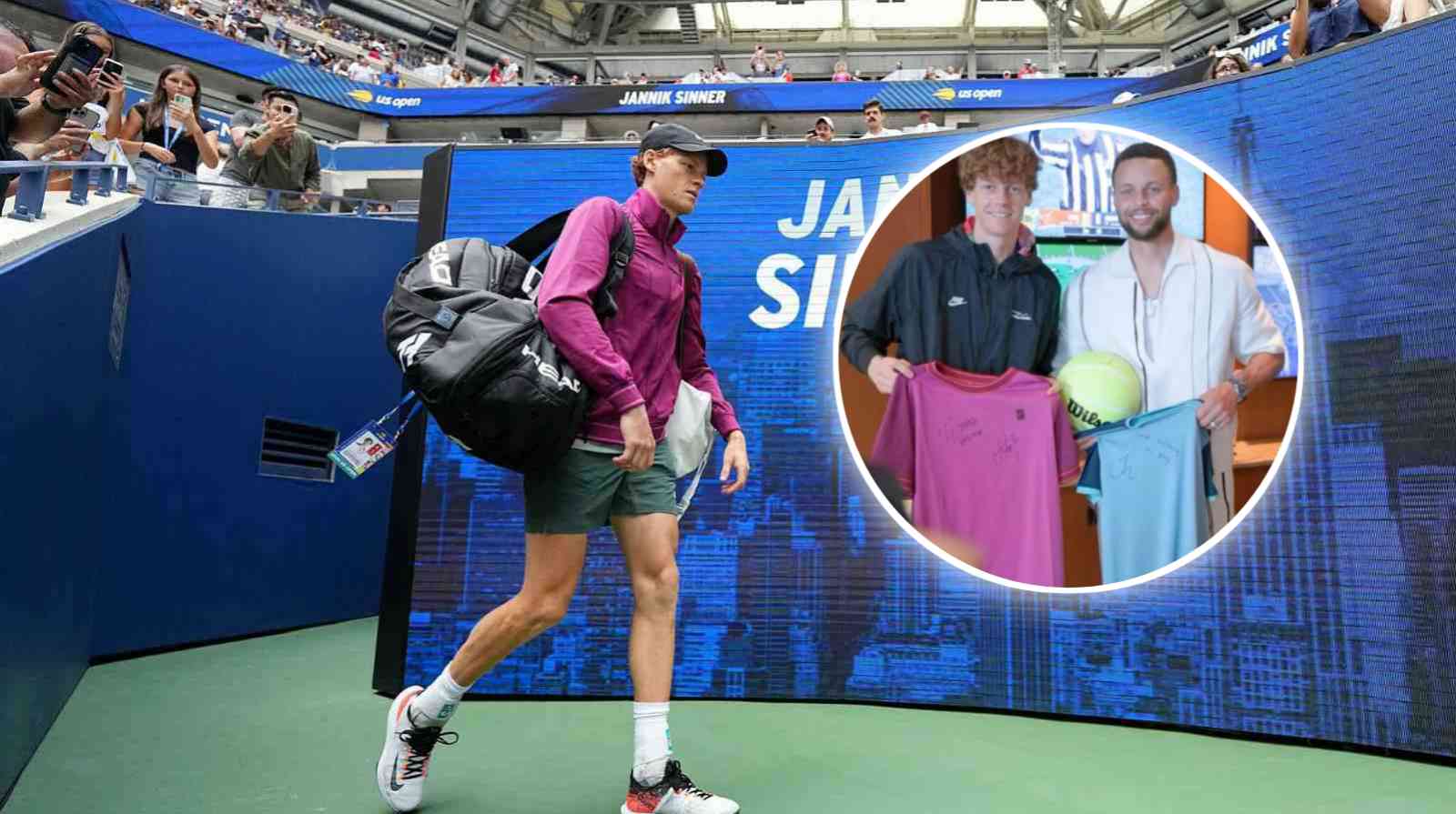 Jannik Sinner meets Stephen Curry ahead of the US Open final