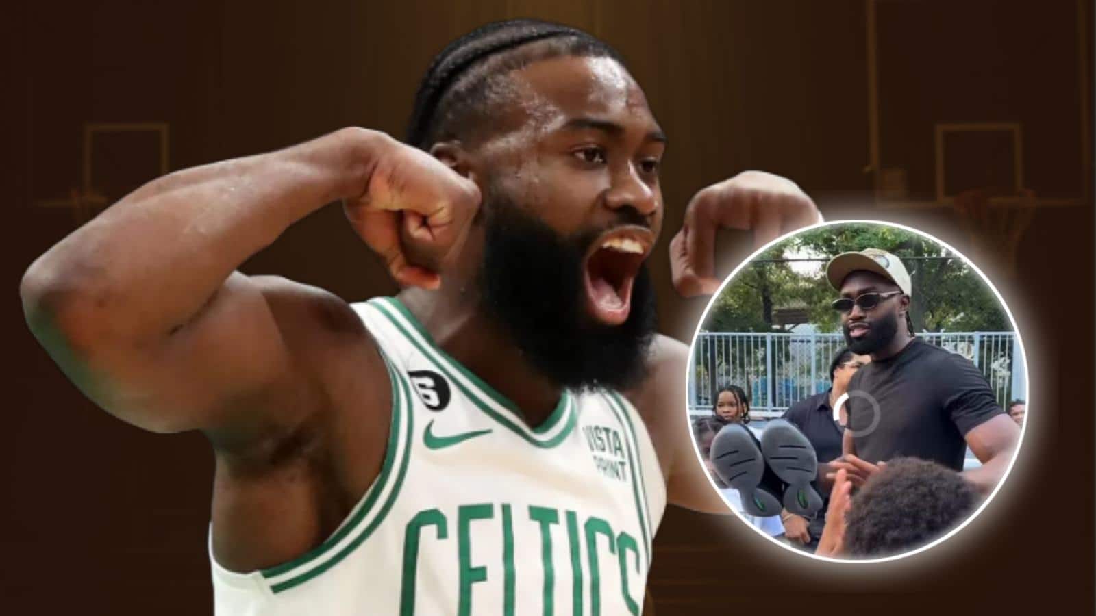 Jaylen Brown gifts unreleased signature shoe to kid at hallowed Rucker Park grounds