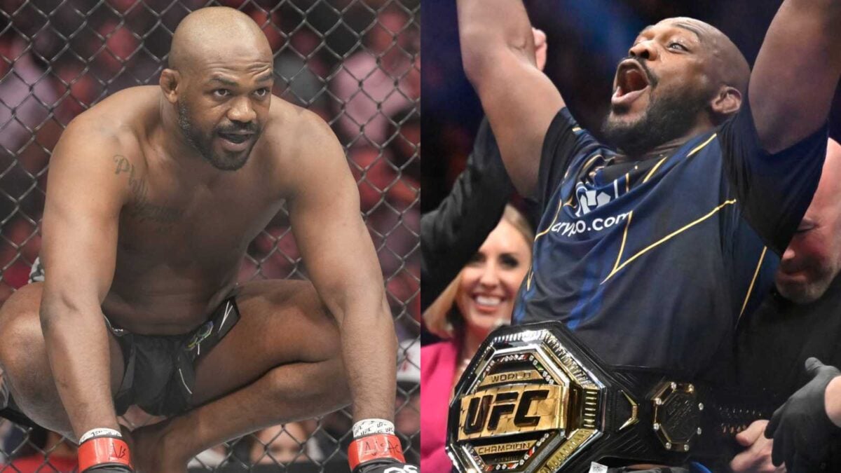 Jon Jones winning the heavyweight championship 