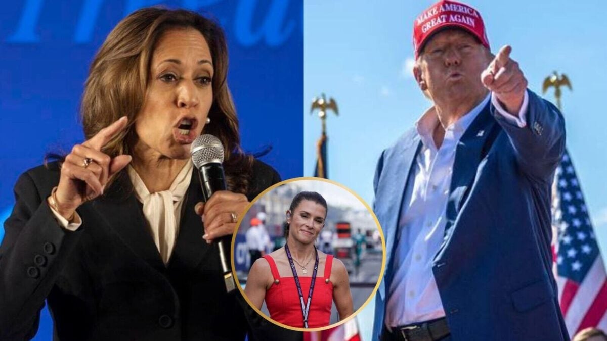 Kamala Harris, Danica Patrick and Donald Trump