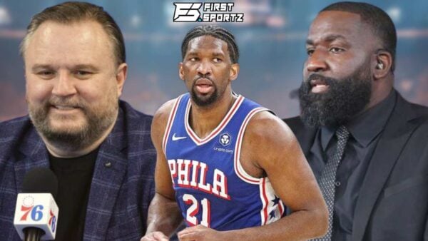 Kendrick Perkins Daryl Morey and Joel Embiid