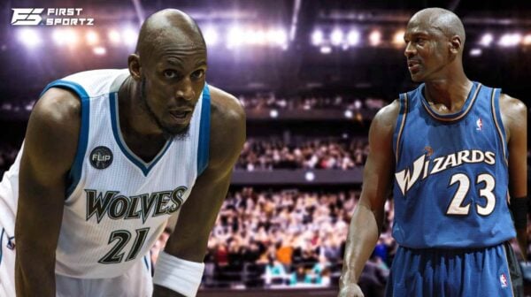 Kevin Garnett found the going tough against Michael Jordan even at age 40