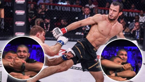 Khabib Nurmagomedov's funny reactions during his cousin's goes viral