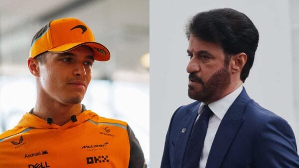 Lando Norris and Mohammed Ben Sulayem