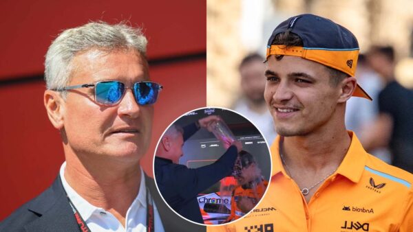 David Coulthard and Lando Norris (via IMAGO, screenshot via Formula 1)