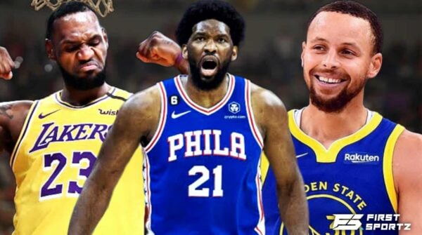 LeBron James, Joel Embiid and Steph Curry