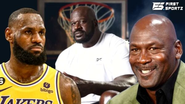 LeBron James, Shaquille O'Neal and Michael Jordan