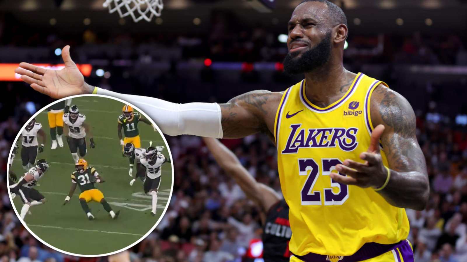 LeBron James calls out NFL for field in Brazil as Eagles and Packers players slide around