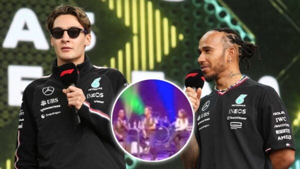 Lewis Hamilton and George Russell