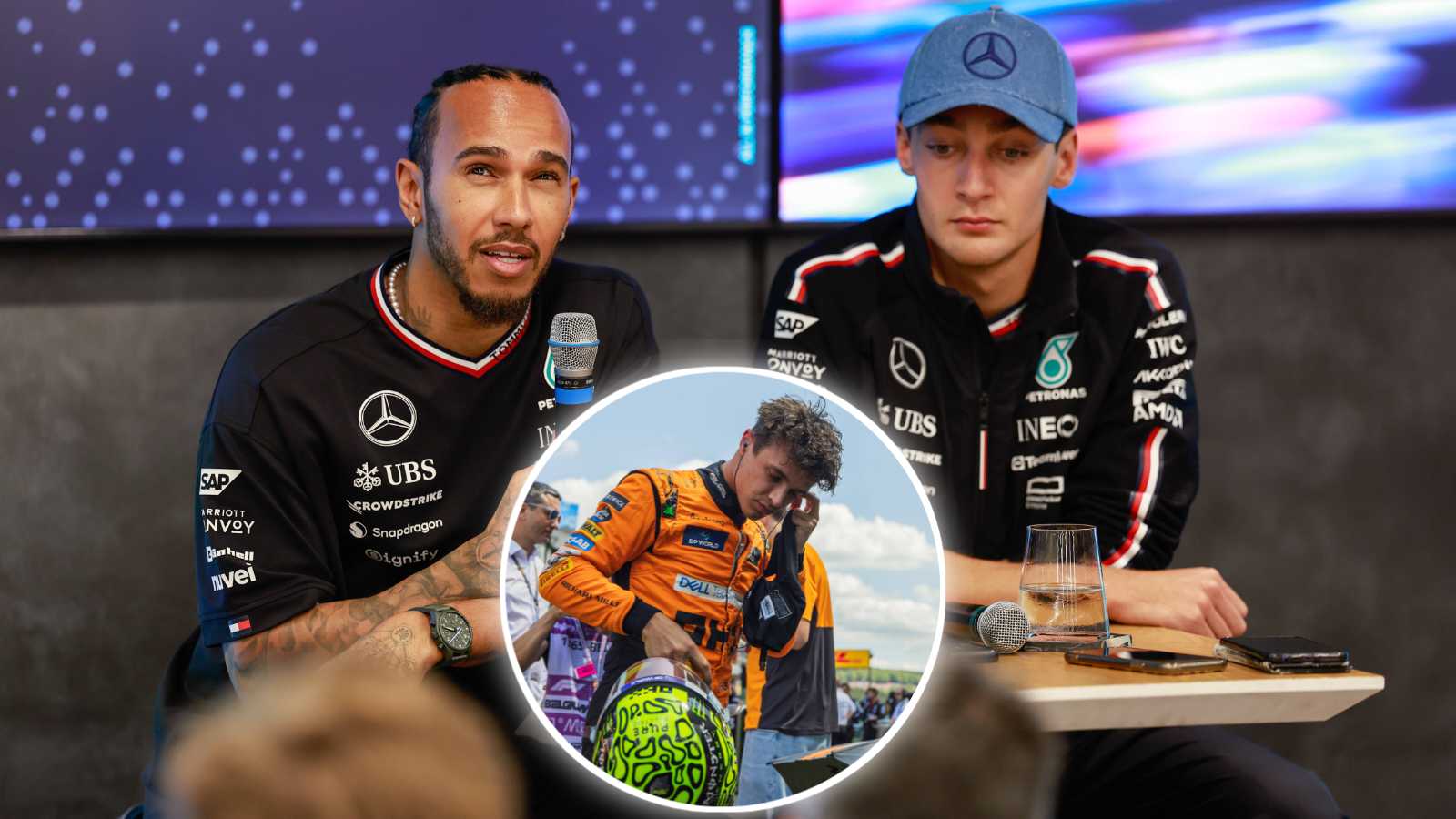 “Fu*king hell!!” Lando Norris makes a strong stance on Mercedes’ health update on Lewis Hamilton and George Russell