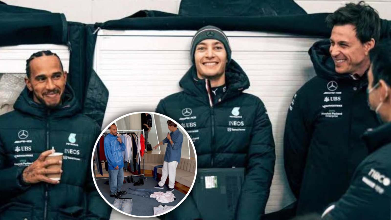 (Video) “Ankle is on the show,” George Russell gives Lewis Hamilton a Toto Wolff style fashion makeover