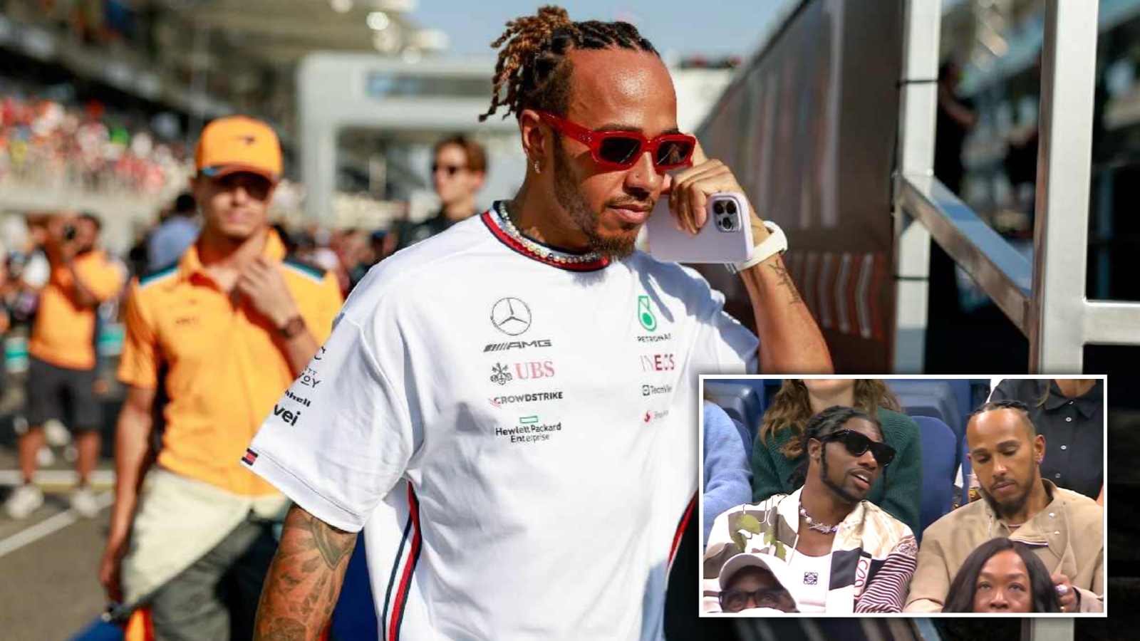 (Video) F1 star Lewis Hamilton attends the US Open with the ‘fastest man in the world’ Noah Lyles