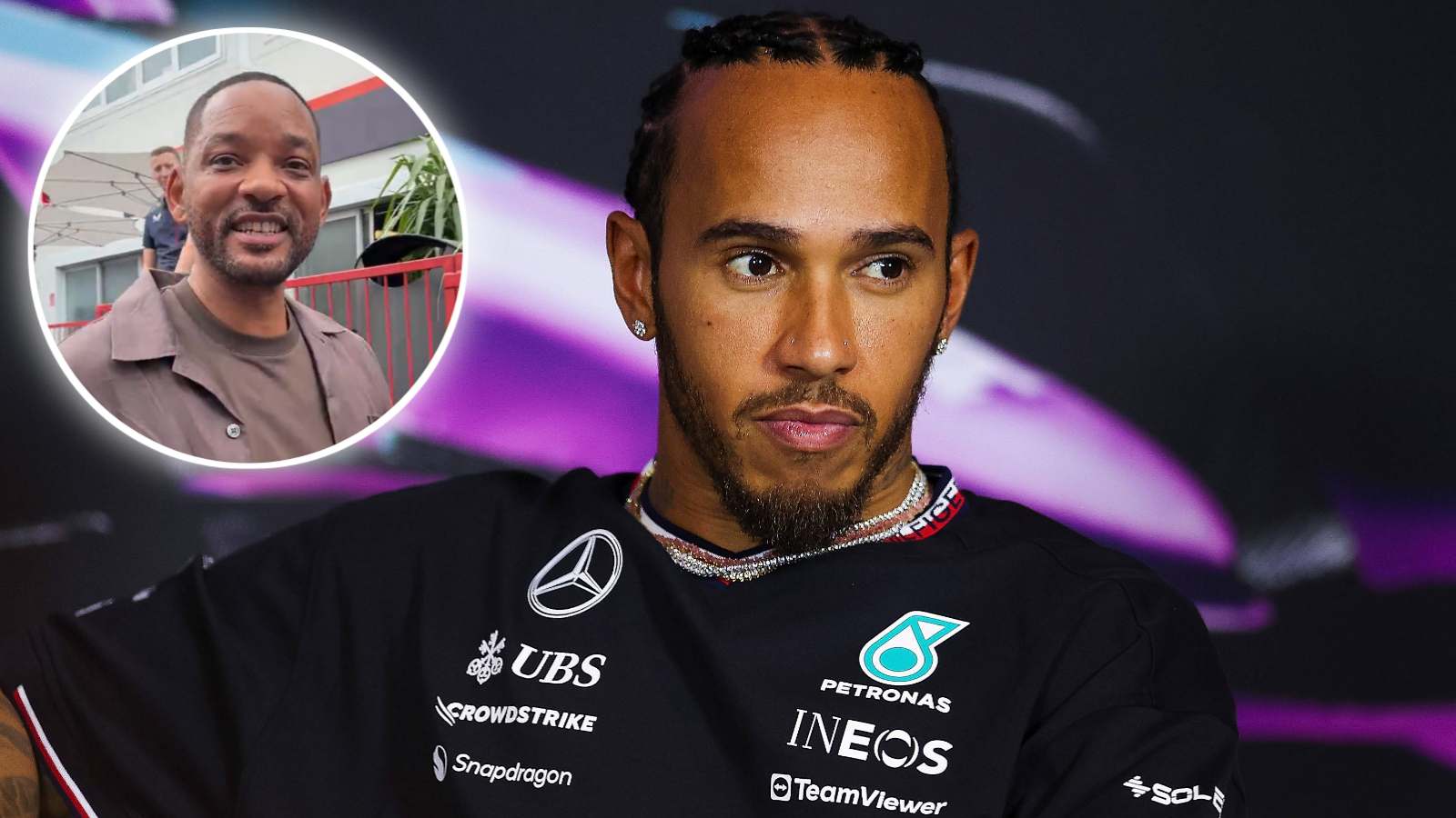 (Video) $350 Million worth Will Smith backs ‘his guy’ Lewis Hamilton for stupendous outing in 2024 Azerbaijan GP