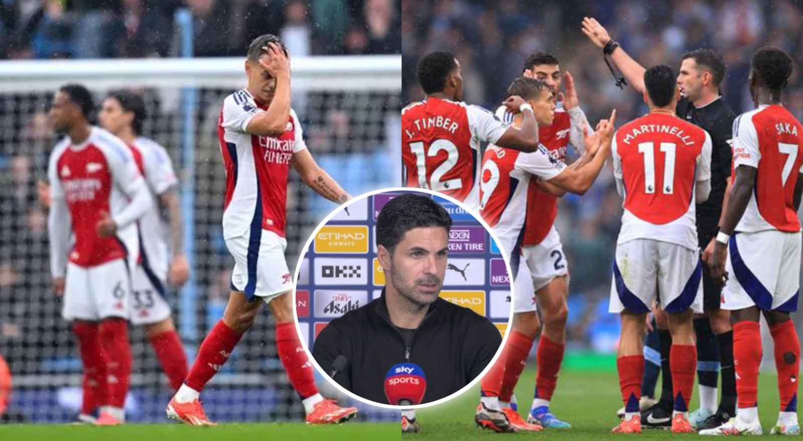 “I prefer not to comment,” ANGRY Mikel Arteta calls out referee for sending off Leandro Trossard against Manchester City 