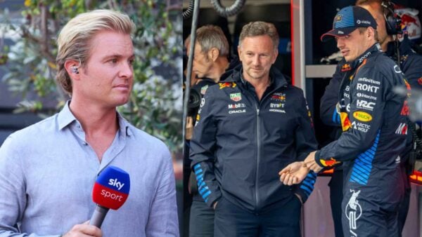 Nico Rosberg and Christian Horner with Max Verstappen