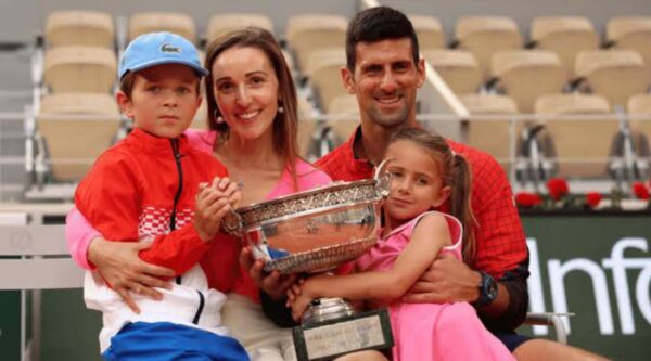 L-R: Stefan, Jelena, Novak and Tara Djokovic (via WHO.com.au)