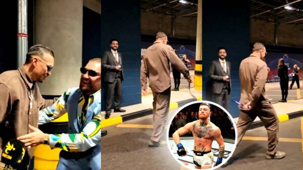 Oleksandr Usyk does viral Conor McGregor strut