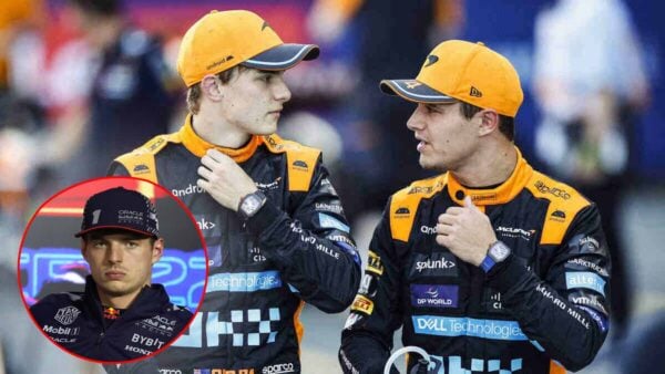 Oscar Piastri, Lando Norris and Max Verstappen (via IMAGO)