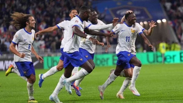 Ousmane Dembele after scoring vs Belgium