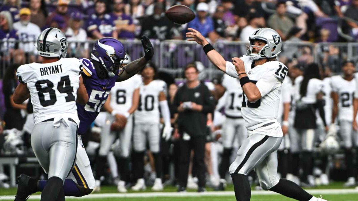 Raiders' Gardner Minshew against the Vikings