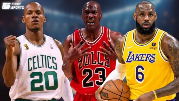 Ray Allen, Michael Jordan, and LeBron James