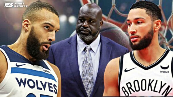 Rudy Gobert, Shaquille O'Neal and Ben Simmons