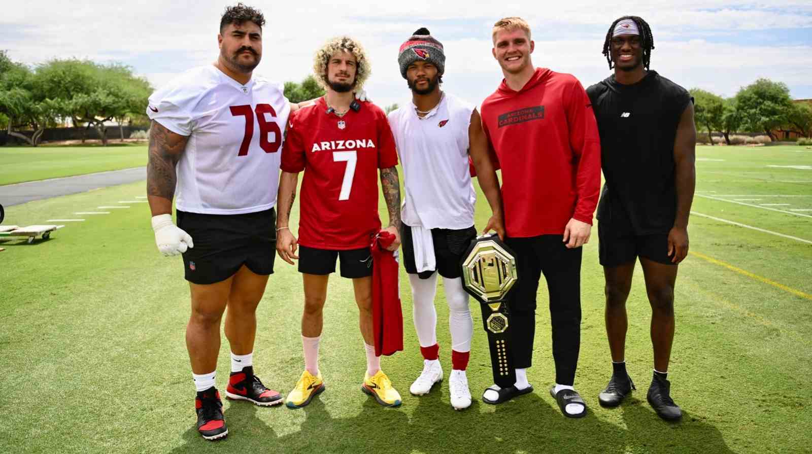 VIDEO: UFC champ Sean O’Malley trains with Kyler Murray and the Cardinals ahead of Noche UFC showdown