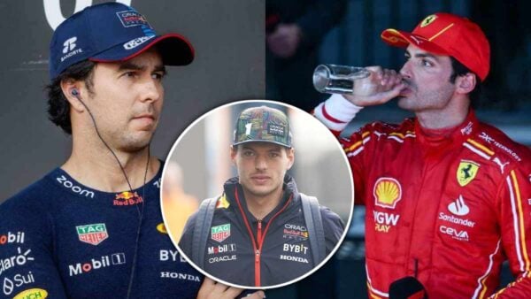 Sergio Perez, Max Verstappen, and Carlos Sainz