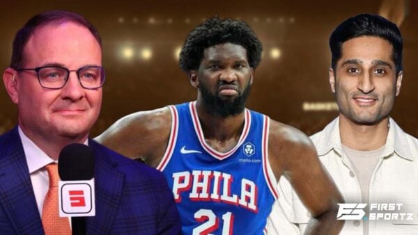 Shams Charania Adrian Wojnarowski and Joel Embiid