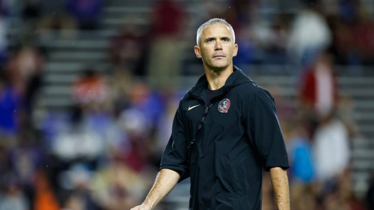 Sudden firealam forces Florida State head coach Mike Norvell to end press conference abruptly after losing against Memphis Tigers