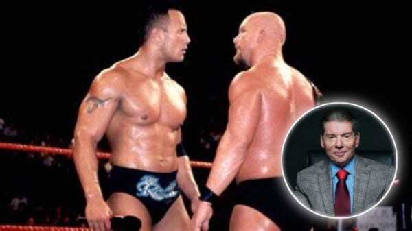 The Rock, Vince McMahon, and Stone Cold Steve Austin