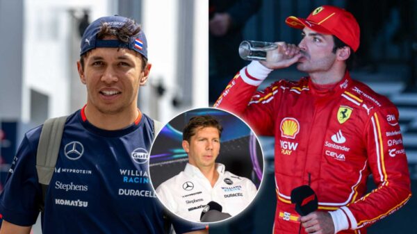 Alex Albon, Carlos Sainz, and James Vowles