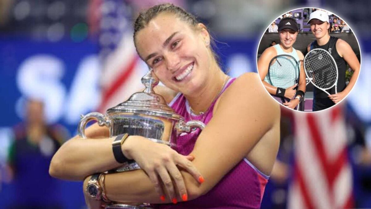 Aryna Sabalenka, (in circle) Jessica Pegula and Iga Swiatek) (via Tennis Gazette/WTA)