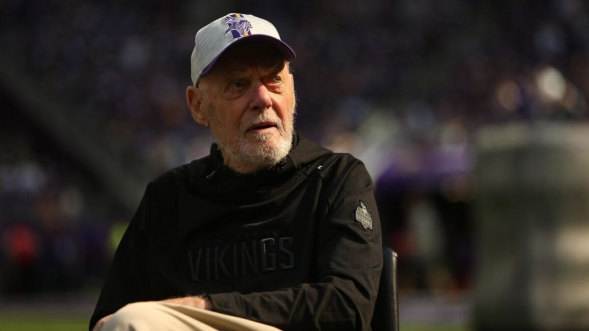 Pro Football Hall of Famer coach Bud Grant was the first one to sound the horn twice. 