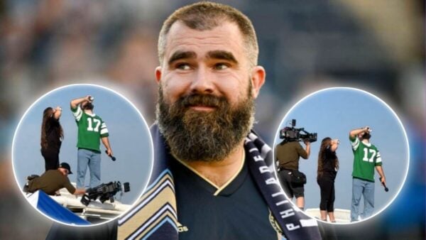 Cameraman suffers horrific fall while recording Jason Kelce chug a beer