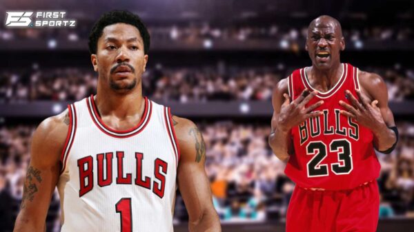 Chicago Bulls legend Michael Jordan and Derrick Rose