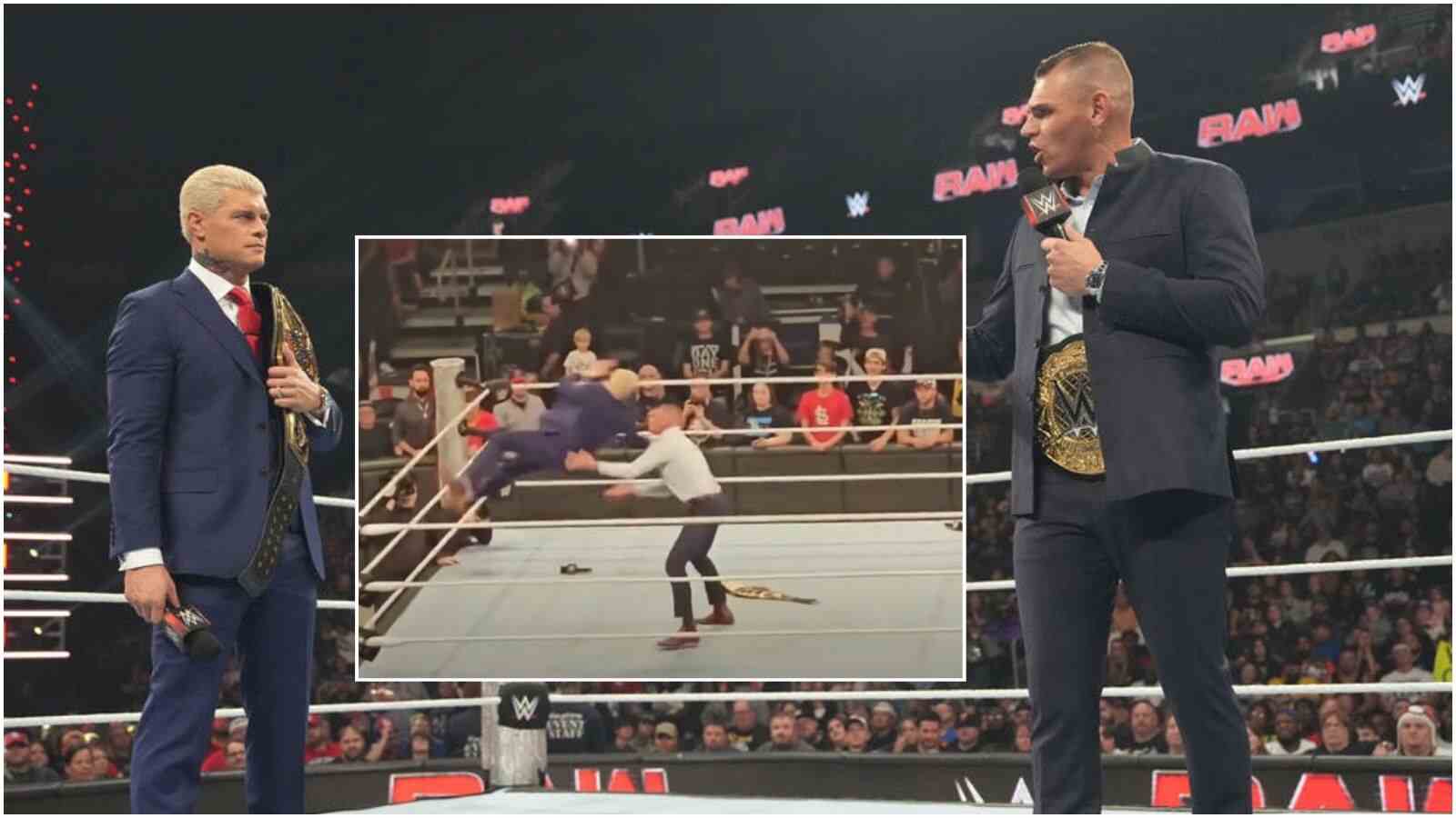 (Video) Gunther tries to launch sneak attack on Cody Rhodes during commercial break, gets humbled in minutes