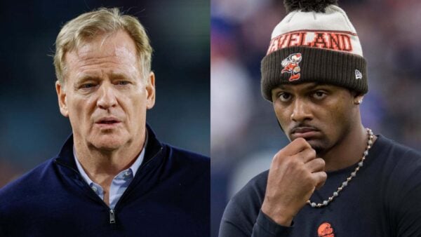 Roger Goodell and Deshaun Watson