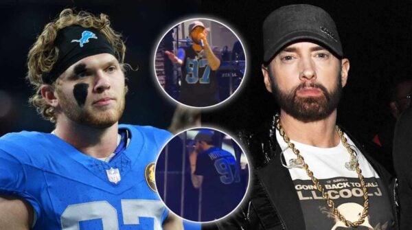 Detroit fan Eminem pays tribute to 'injured' Aidan Hutchinson