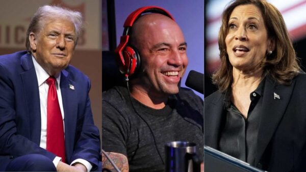 Donald Trump, Joe Rogan, Kamala Harris