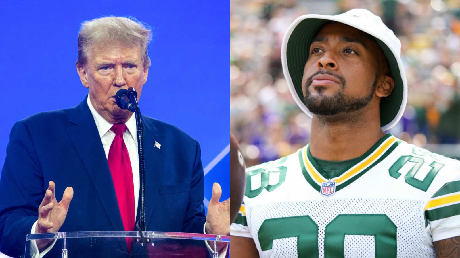 Packers’ AJ Dillon gets huge shoutout from Donald Trump during his rally in front of Brett Favre