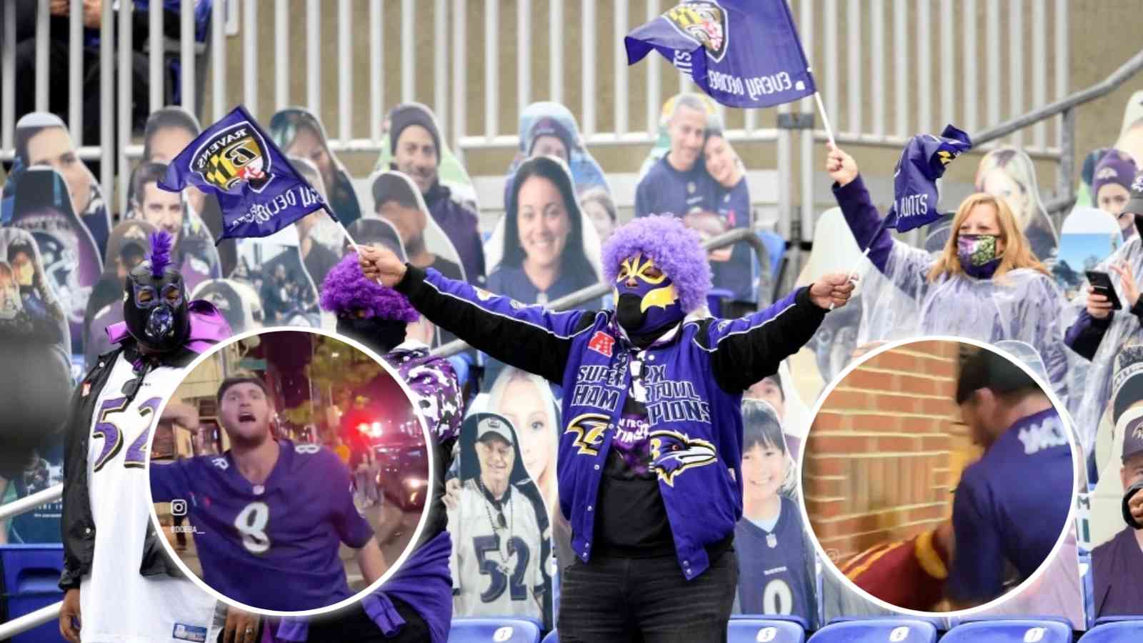 (Video) Drunk Ravens fan who ‘unnecessarily’ tried to knock random Commanders fan reportedly arrested for attempted murder