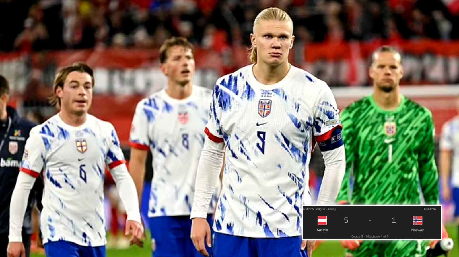 “Where is Haaland?” – Fans mock Manchester City star as Austria humiliate Norway 5-1 in Nations League