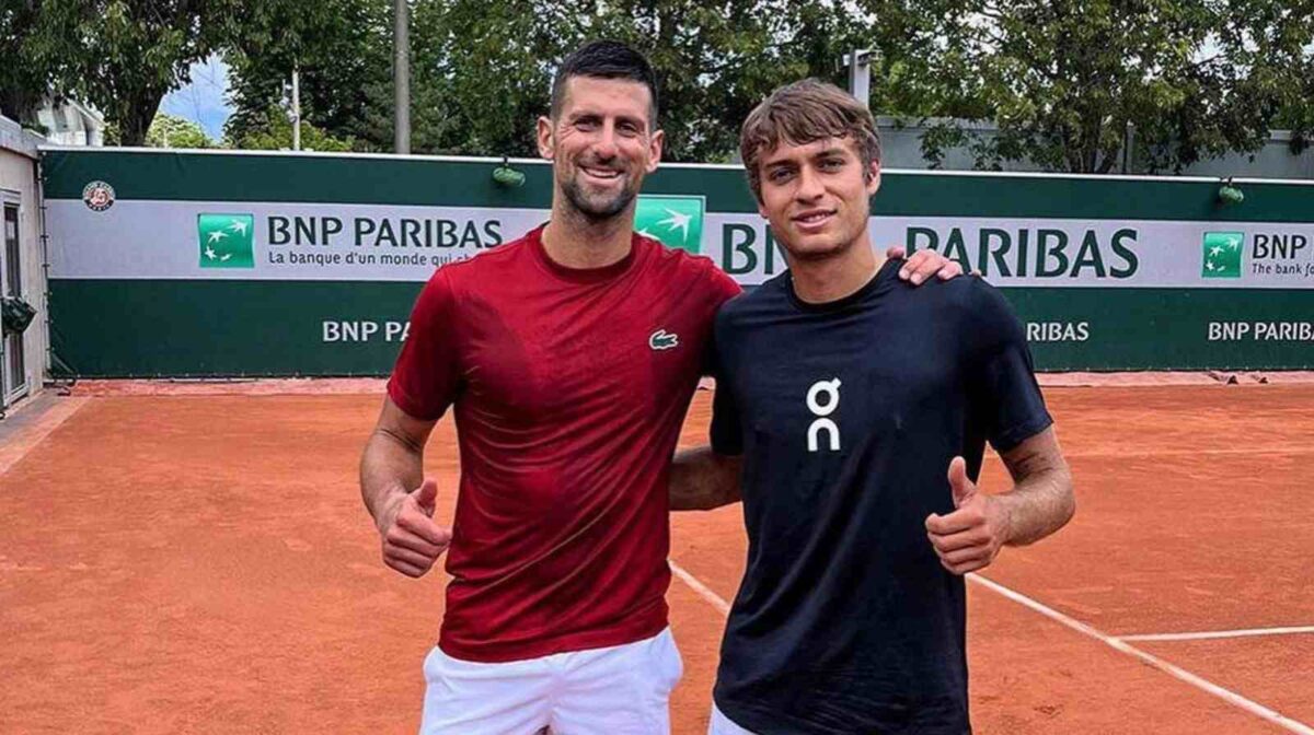 Flavio Cobolli and Novak Djokovic