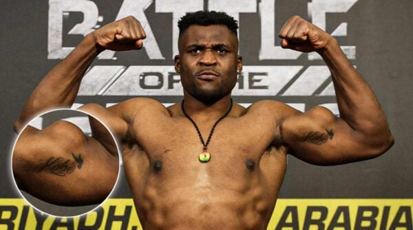 Francis Ngannou tattooed his son's name on his left bicep