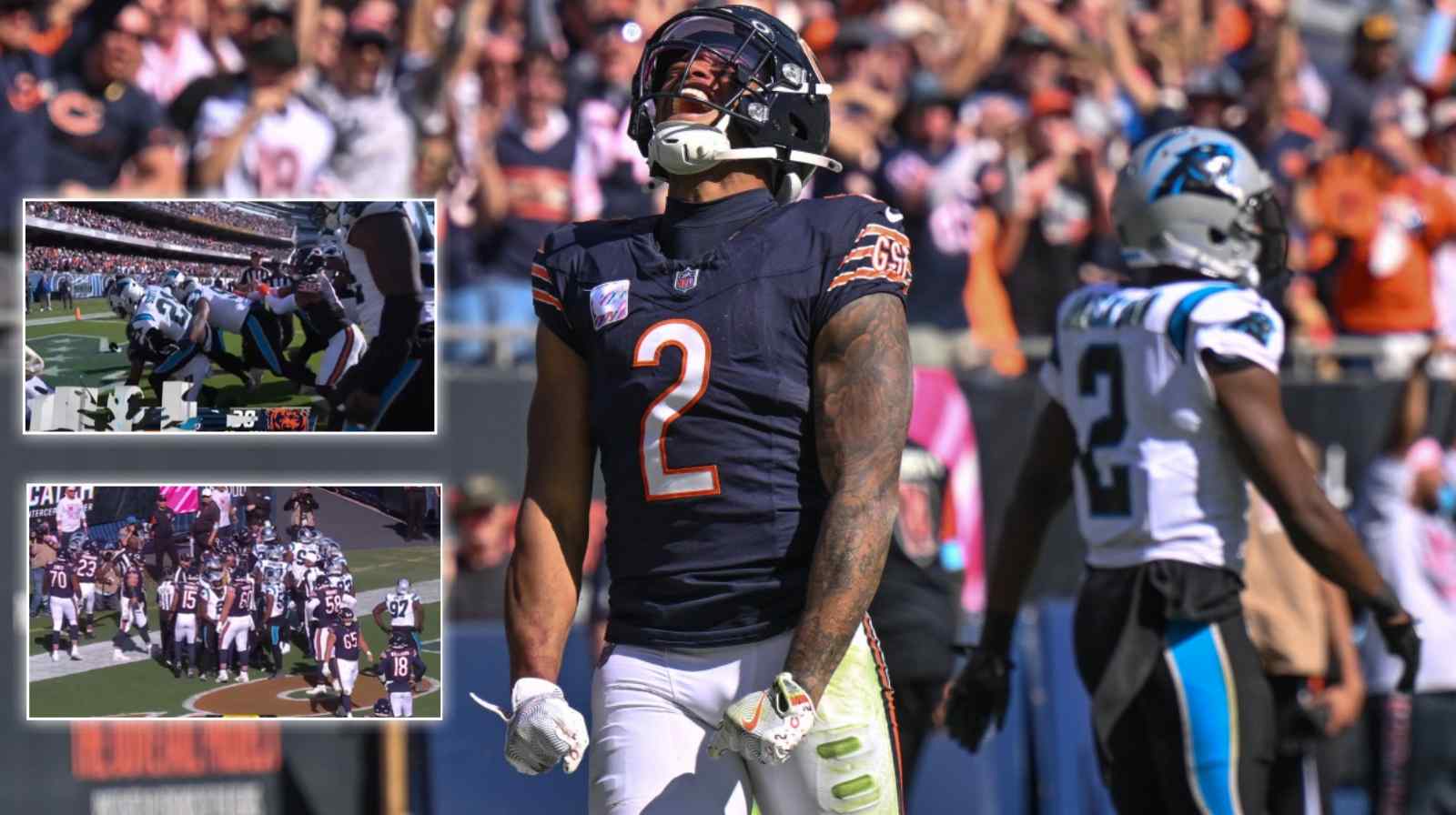 (Video) Huge fight breaks out after Bears’ touchdown as Panthers players unnecessarily taunt Chicago players