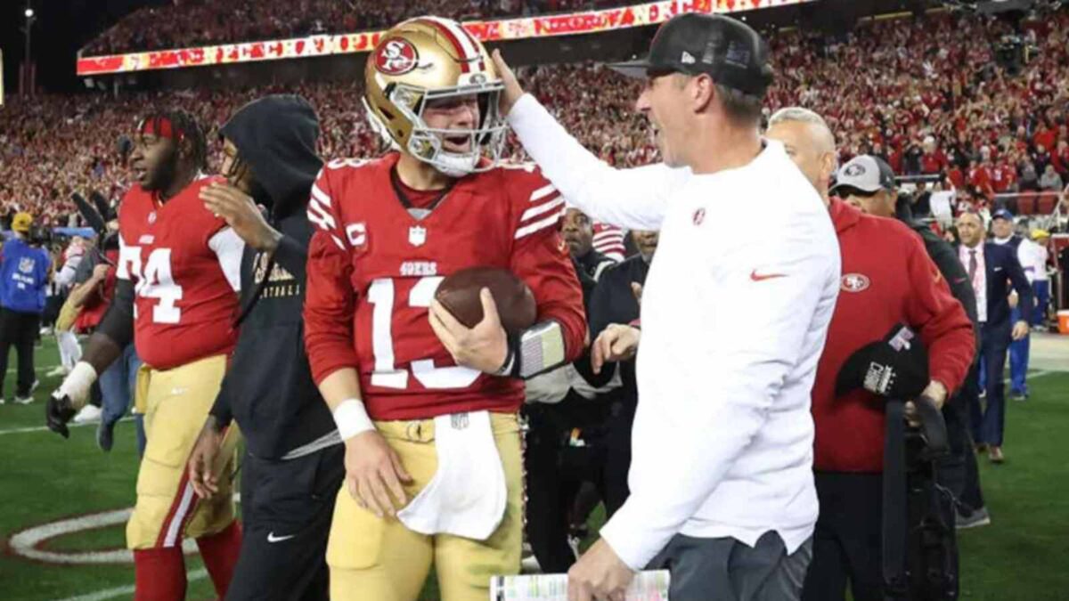 Kyle Shanahan and Brock Purdy