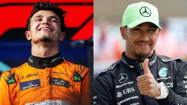 Lando Norris and Lewis Hamilton