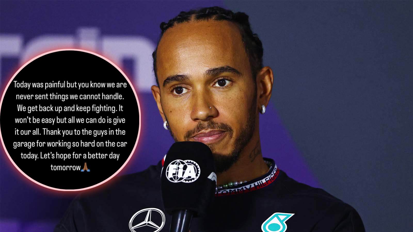 Devastated Lewis Hamilton shares emotional message on Instagram after ‘painful’ Qualifying at US GP