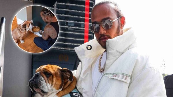 Lewis Hamilton with Roscoe